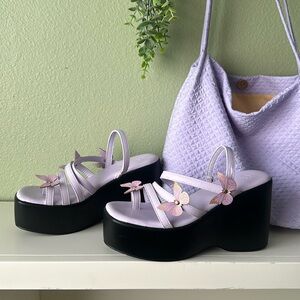 ✨Cuccoo | Lilac Platforms | Tote Bag | Cute Butterfly Bundle | Strappy Heels